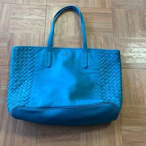 Green leather Cole Haan tote bag